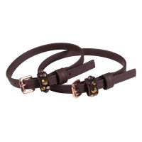 Tiras de esporas HKM Rosegold Glamour Style Biothane Castanho escuro