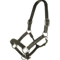 Caveção de couro HKM Soft Preto