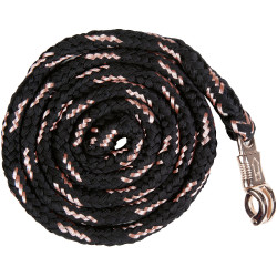 Longe HKM Rosegold com mosquetão de segurança Preto / dourado rosa