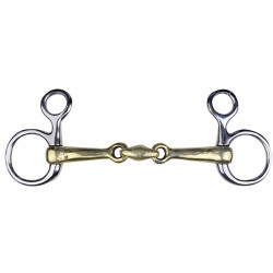 Mors baucher HKM em auribronze 16 mm argolas inox Mors baucher HKM em auribronze 16 mm argolas inox