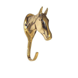 Suporte de bridão HKM cabeça de cavalo em latão Suporte de bridão HKM cabeça de cavalo em latão