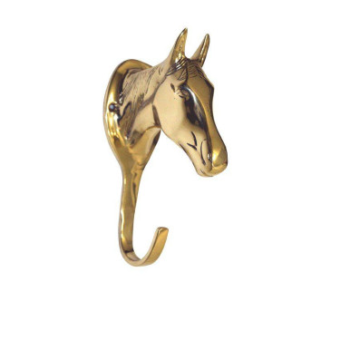 Suporte de bridão HKM cabeça de cavalo em latão Suporte de bridão HKM cabeça de cavalo em latão