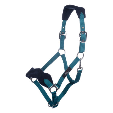 Conjunto de cabeçada HKM com mosquetão e franjas removíveis Petróleo / marinho Azul Conjunto de cabeçada HKM com mosquetão e franjas removíveis Petróleo / marinho Azul