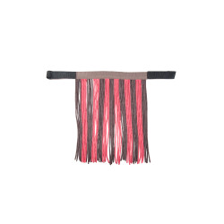 Conjunto de cabeçada HKM com mosquetão de segurança e franjas removíveis Moka / rosa leitoso