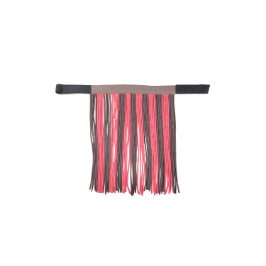 Conjunto de cabeçada HKM com mosquetão de segurança e franjas removíveis Moka / rosa leitoso