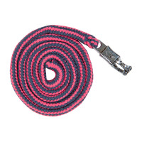 Conjunto de cabeçada HKM com mosquetão de segurança e franjas removíveis Cinzento / rosa escuro