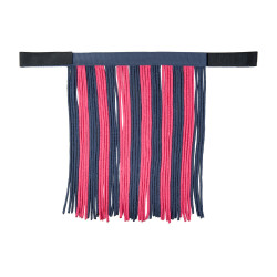 Conjunto de cabeçada HKM com mosquetão de segurança e franjas removíveis Cinzento / rosa escuro