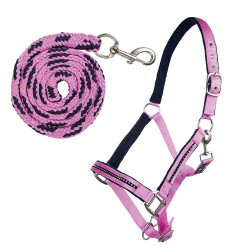 Conjunto de cabresto com mosquetão HKM Crystal acolchoado Conjunto de cabresto com mosquetão HKM Crystal acolchoado