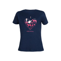 T-shirt infantil HKM Eu amo equitação Azul escuro