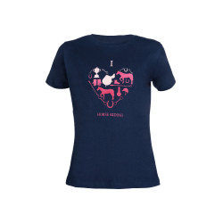 T-shirt infantil HKM Eu amo equitação Azul escuro