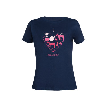 T-shirt infantil HKM Eu amo equitação Azul escuro