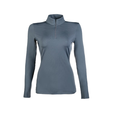 Camiseta técnica HKM Basic de mangas compridas Cinza escuro Cinzento