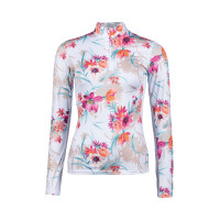 T-shirt técnico HKM Flower de mangas compridas Branco / rosa vivo