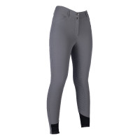 Calça HKM Tampa com grip de silicone completo Cinzento