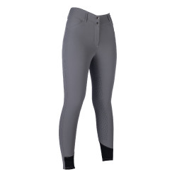 Calça HKM Tampa com grip de silicone completo Cinzento