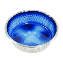 Tigela para cão WeatherBeeta em aço inoxidável antiderrapante Azul royal