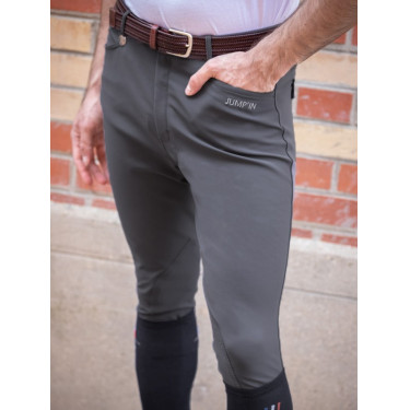 Calça de equitação masculina Jump'In Super X Cinzento Calça de equitação masculina Jump'In Super X Cinzento