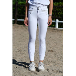 Calça de equitação júnior para menina Marie Jump'In Branco