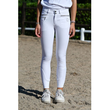 Calça de equitação júnior para menina Marie Jump'In Branco