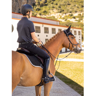 Tapete LeMieux Eurojump Camurça Preto / Prata / Cinza