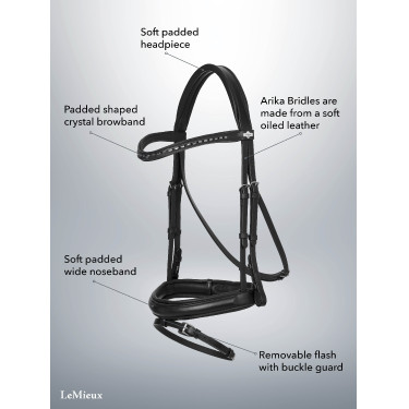 Bridão de dressage LeMieux Arika Castanho / prateado