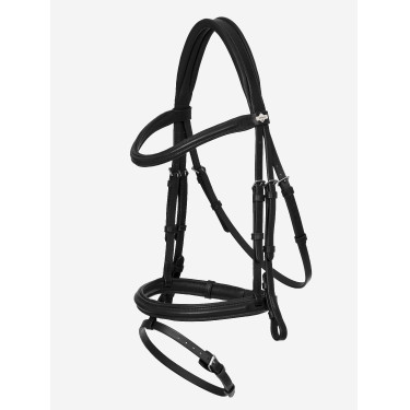 Bridon LeMieux Arika focinheira combinada Preto / prata Bridon LeMieux Arika focinheira combinada Preto / prata