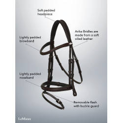 Bridon LeMieux Arika focinheira combinada Preto / prata Bridon LeMieux Arika focinheira combinada Preto / prata