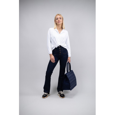 Jean Flare Harcour Juvo Jean bruto Azul-marinho