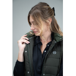 Colete acolchoado longo sem mangas Harcour Boliva Caqui Kaki