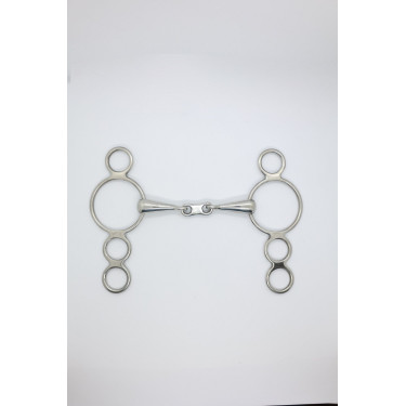 Mors Pessoa 3 anéis duplo quebrado elo plano 18 mm Harcour Mors Pessoa 3 anéis duplo quebrado elo plano 18 mm Harcour
