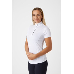 Polo de manga curta Blaire Horze Crescendo feminino Branco / azul-marinho