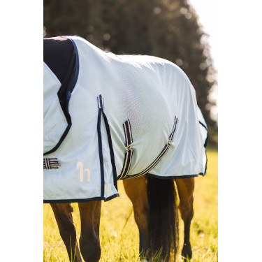 Camisa anti-moscas Freja Horze com cobre-pescoço Azul claro