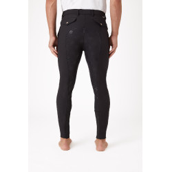 Calça com culote de silicone Horze Grand Prix masculino Preto