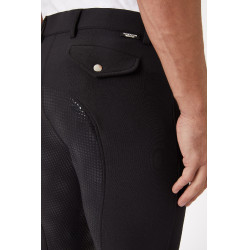 Calça com culote de silicone Horze Grand Prix masculino Preto