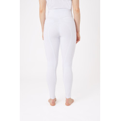 Calça com grip integral para todas as estações Horze Mira Branco / azul turquesa