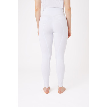 Calça com grip integral para todas as estações Horze Mira Branco / azul turquesa