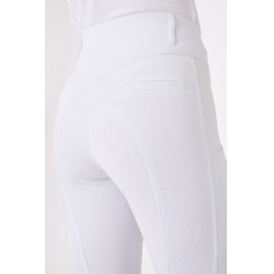 Calça com grip integral para todas as estações Horze Mira Branco / azul turquesa