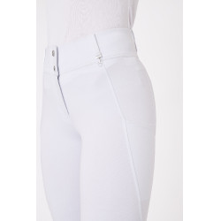 Calça com grip integral para todas as estações Horze Mira Branco / azul turquesa
