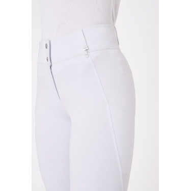 Calça com grip integral para todas as estações Horze Mira Branco / azul turquesa