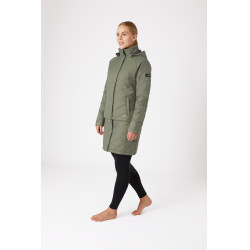 Casaco acolchoado Aurora Horze feminino com saia removível Besouro verde