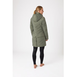 Casaco acolchoado Aurora Horze feminino com saia removível Besouro verde