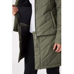 Casaco acolchoado Aurora Horze feminino com saia removível Besouro verde