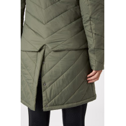 Casaco acolchoado Aurora Horze feminino com saia removível Besouro verde