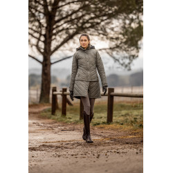 Casaco acolchoado Aurora Horze feminino com saia removível Besouro verde