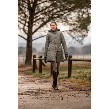 Casaco acolchoado Aurora Horze feminino com saia removível Casaco acolchoado Aurora Horze feminino com saia removível