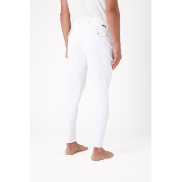 Calça com reforços de silicone Horze Grand Prix masculino Branco