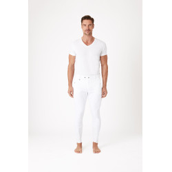 Calça com reforços de silicone Horze Grand Prix masculino Branco