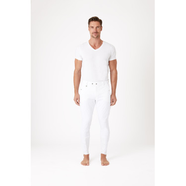 Calça com reforços de silicone Horze Grand Prix masculino Branco