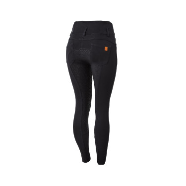 Calça de equitação cintura alta Tara silicone com grip completo feminino Horze Preto Calça de equitação cintura alta Tara silicone com grip completo feminino Horze Preto