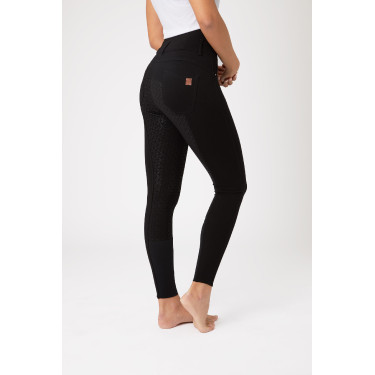 Calça de equitação cintura alta Tara silicone com grip completo feminino Horze Preto Calça de equitação cintura alta Tara silicone com grip completo feminino Horze Preto
